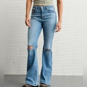 AE Next Level Ripped Super High-Waisted Flare Jean